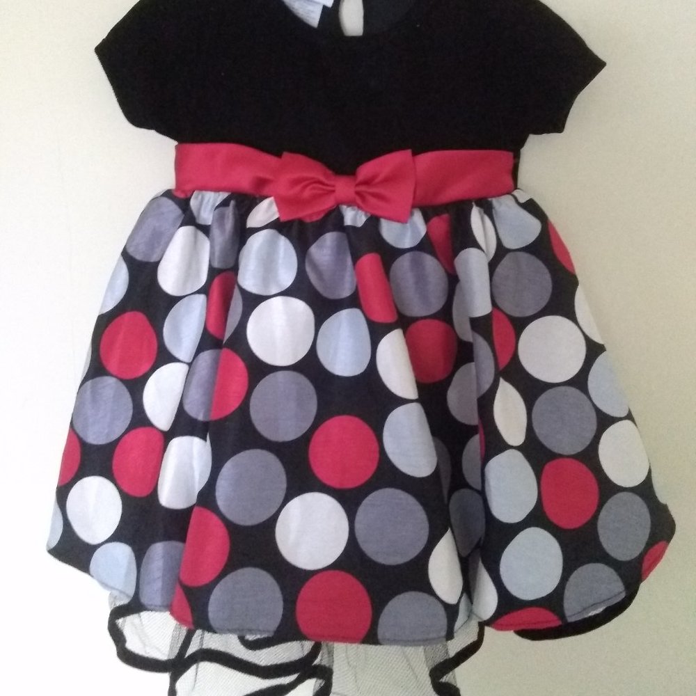 Black and red 12 month baby dress